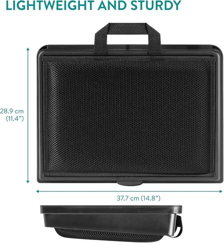 Navaris Laptop Tray - Adjustable Laptop Lap Tray, Laptop Stand Desk, Lap Tray with Cushion, Laptop Table, Drawing Table Tray, Laptop Tray for Sofa - Blue in Saudi Arabia