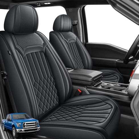 AOMSAZTO Seat Covers Fit for Ford F150 : 2009-2024 2025 - F250/F350/F450 2017-2024 2025 Truck Pick-up Full Set Car Seat Covers Faux Leather(Redline, 5 Seats) in Saudi Arabia