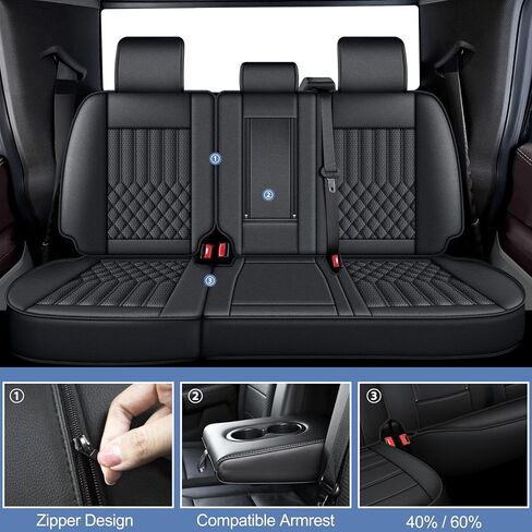 AOMSAZTO Seat Covers Fit for Ford F150 : 2009-2024 2025 - F250/F350/F450 2017-2024 2025 Truck Pick-up Full Set Car Seat Covers Faux Leather(Redline, 5 Seats) in Saudi Arabia