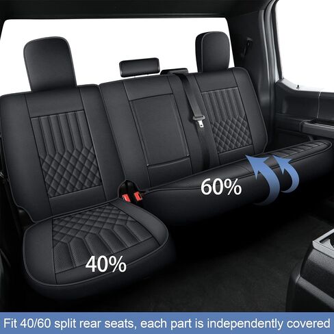 AOMSAZTO Seat Covers Fit for Ford F150 : 2009-2024 2025 - F250/F350/F450 2017-2024 2025 Truck Pick-up Full Set Car Seat Covers Faux Leather(Redline, 5 Seats) in Saudi Arabia