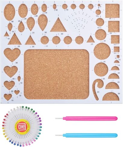 مجموعة من 1 مجموعة من قوالب ورق اللف مع قطعتين من أدوات اللف المشقوقة و40 قطعة من دبابيس الرأس اللؤلؤية للأعمال اليدوية الورقية in Kuwait