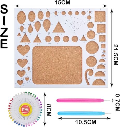 مجموعة من 1 مجموعة من قوالب ورق اللف مع قطعتين من أدوات اللف المشقوقة و40 قطعة من دبابيس الرأس اللؤلؤية للأعمال اليدوية الورقية in Kuwait