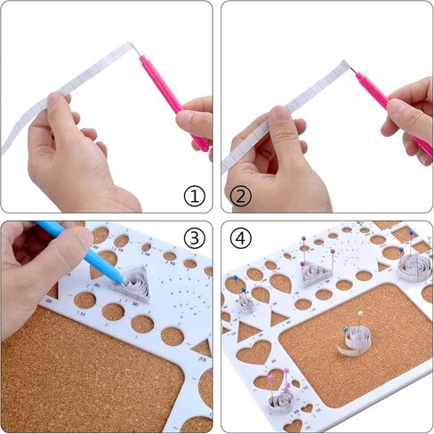 مجموعة من 1 مجموعة من قوالب ورق اللف مع قطعتين من أدوات اللف المشقوقة و40 قطعة من دبابيس الرأس اللؤلؤية للأعمال اليدوية الورقية in Kuwait