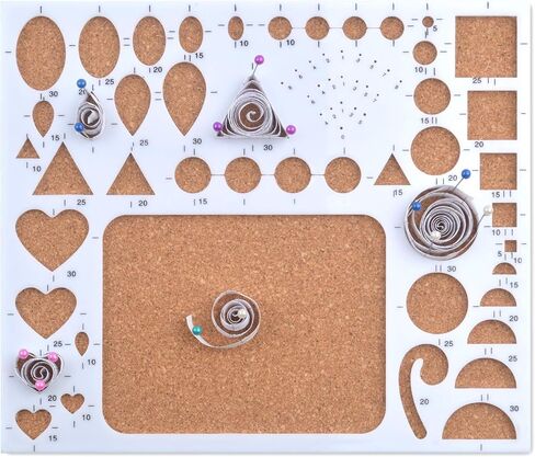 مجموعة من 1 مجموعة من قوالب ورق اللف مع قطعتين من أدوات اللف المشقوقة و40 قطعة من دبابيس الرأس اللؤلؤية للأعمال اليدوية الورقية in Kuwait