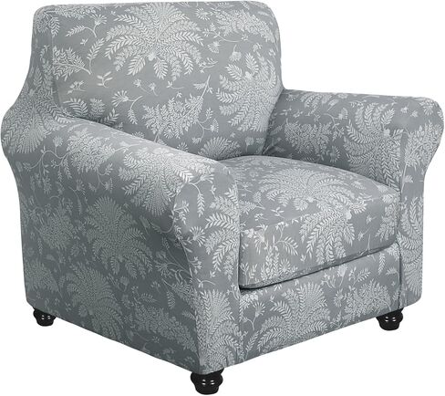 SearchI Newest Sofa Cover Couch Covers, 2 Pieces Armchair Slipcover with 1 Separate Cushion Cover Stretch Soft Furniture Protector for Living Room Couch Cover for Pets Kids(Armchair, Beige+Flower) in Kuwait