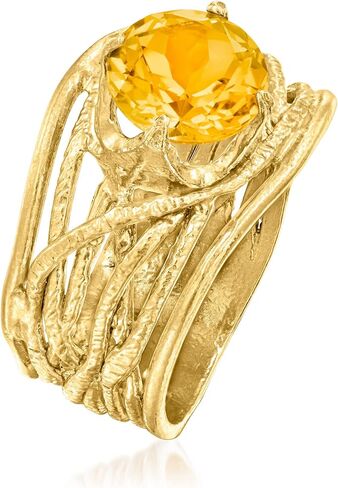 Ross-Simons Gemstone Textured Openwork Ring in 18kt Gold Over Sterling in Saudi Arabia