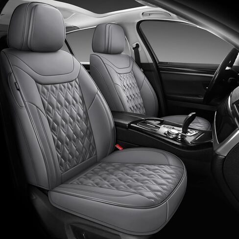 Car Seat Covers Full Set, Faux Leather Seat Covers for Cars, Car Seat Protector Waterproof, Non-Slip Car Interior Covers Universal Automotive Seat Covers Fit for Most Cars SUV, Black in Kuwait