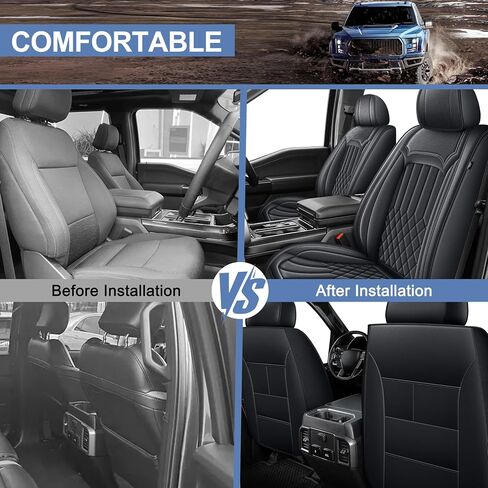 AOMSAZTO Seat Covers Fit for Ford F150 : 2009-2024 2025 - F250/F350/F450 2017-2024 2025 Truck Pick-up Full Set Car Seat Covers Faux Leather(Redline, 5 Seats) in Saudi Arabia