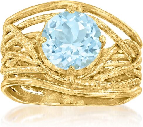 Ross-Simons Gemstone Textured Openwork Ring in 18kt Gold Over Sterling in Saudi Arabia