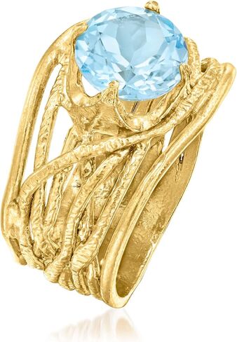 Ross-Simons Gemstone Textured Openwork Ring in 18kt Gold Over Sterling in Saudi Arabia