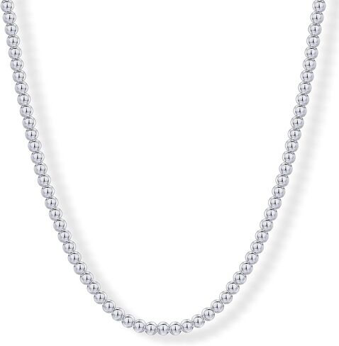 PAVOI 14K Gold Plated Small Bead Ball Chain Necklace for Women - Adjustable Dainty Gold Beaded Necklace - Trendy Choker Chain Layering Jewelry in Saudi Arabia