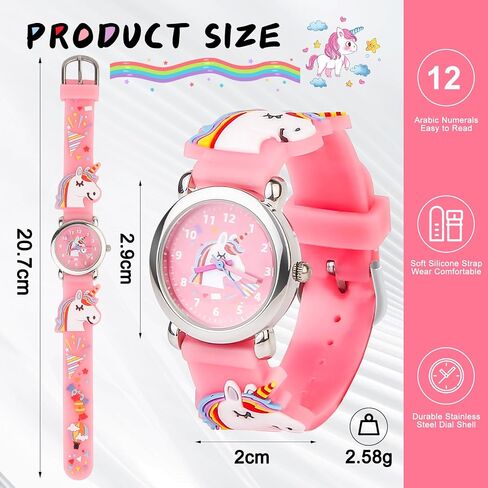 Girls Watches,Unicorn Analog Watch Waterproof Toddler Baby Watch,Gifts for Kids Age Over 3 Year Old Children,Girls Birthday Christmas Gifts in Saudi Arabia
