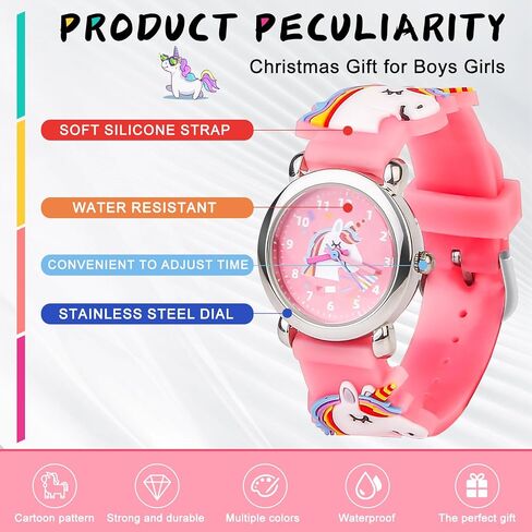 Girls Watches,Unicorn Analog Watch Waterproof Toddler Baby Watch,Gifts for Kids Age Over 3 Year Old Children,Girls Birthday Christmas Gifts in Saudi Arabia