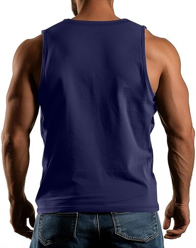 Ficerd 3 Pack Men's Big and Tall Workout Tank Tops, Cotton V Neck Sleeveless Gym Muscle T-Shirts Athletic Tee Summer Vest Top in Kuwait