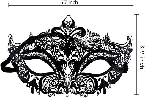 Leprato Masquerade Mask for Women Black Venetian Mask for Halloween Mardi Gras Prom Ball Party Costume Mask in Saudi Arabia