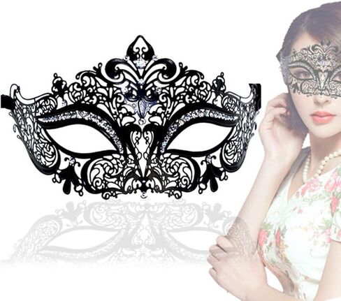 Leprato Masquerade Mask for Women Black Venetian Mask for Halloween Mardi Gras Prom Ball Party Costume Mask in Saudi Arabia