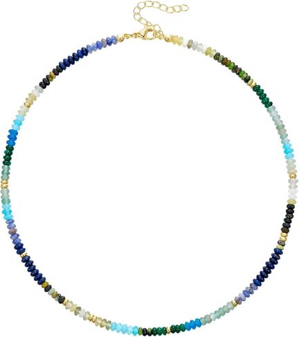 KELORIS PATH Beaded Necklace for Women, Colorful Gemstone Boho Bead Choker for Beach, Trendy Summer Natural Stone Jewelry Gifts in Saudi Arabia