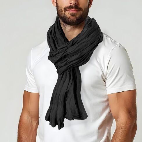 Toutacoo, Cotton Scarf, Chèche, Echarpe, crinkle soft scarf, light, fashion, solid, wrap, shawl, unisex, Plaited 100% Cotton in Kuwait