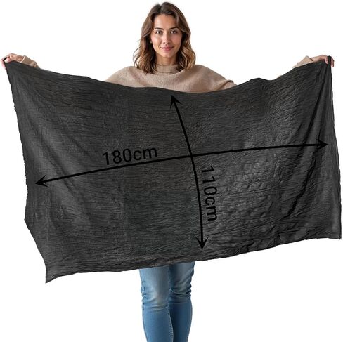 Toutacoo, Cotton Scarf, Chèche, Echarpe, crinkle soft scarf, light, fashion, solid, wrap, shawl, unisex, Plaited 100% Cotton in Kuwait