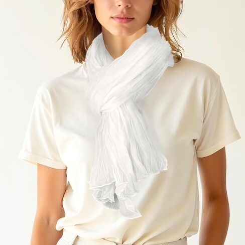 Toutacoo, Cotton Scarf, Chèche, Echarpe, crinkle soft scarf, light, fashion, solid, wrap, shawl, unisex, Plaited 100% Cotton in Kuwait