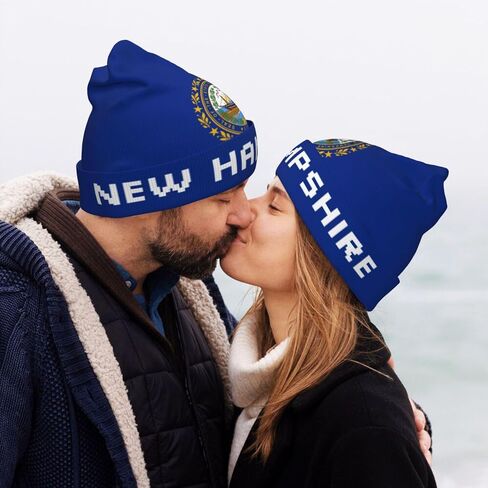 USA Flag Beanie Hat for Men and Women - Soft and Warm Knit Hat Unisex Winter Fall Hat Cuffed Knitted Skull Cap in Kuwait