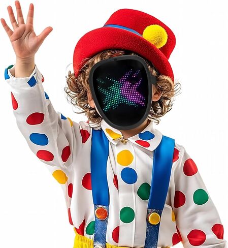 LED Mask with Gesture Sensing, Cool Light Up Transforming Face Mask for Halloween Xmas Cosplay in Saudi Arabia