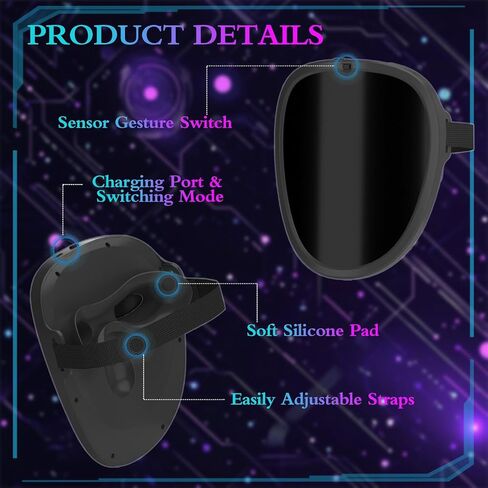 LED Mask with Gesture Sensing, Cool Light Up Transforming Face Mask for Halloween Xmas Cosplay in Saudi Arabia