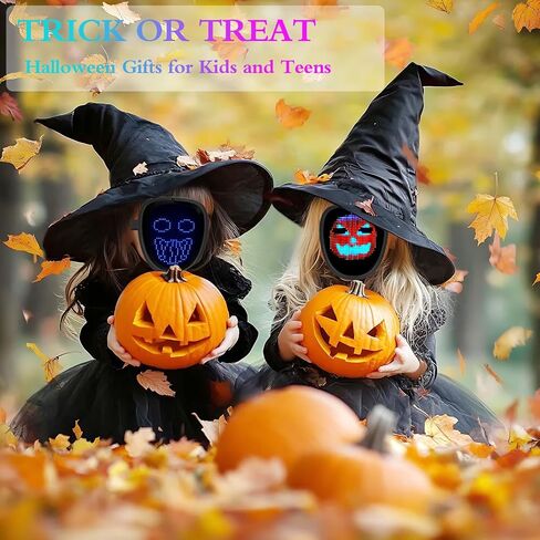 LED Mask with Gesture Sensing, Cool Light Up Transforming Face Mask for Halloween Xmas Cosplay in Saudi Arabia