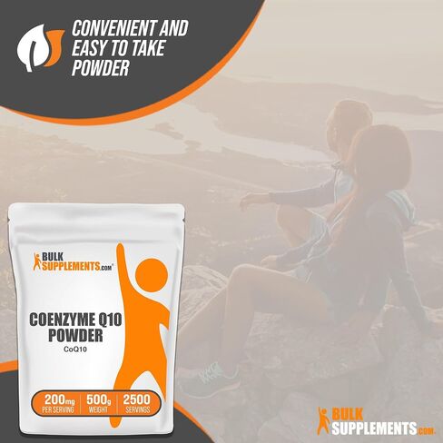 BulkSupplements.com Coenzyme Q10 Powder - Coenzyme Q10 200mg Supplement, Nutritional Supplement - Gluten Free, 200mg per Serving, 10g (0.35 oz) (Pack of 1) in Kuwait
