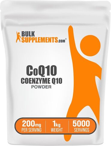 BulkSupplements.com Coenzyme Q10 Powder - Coenzyme Q10 200mg Supplement, Nutritional Supplement - Gluten Free, 200mg per Serving, 10g (0.35 oz) (Pack of 1) in Kuwait