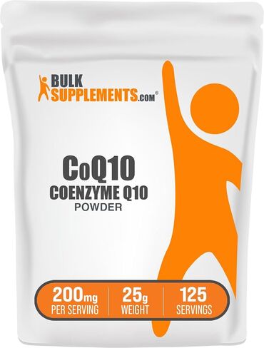 BulkSupplements.com Coenzyme Q10 Powder - Coenzyme Q10 200mg Supplement, Nutritional Supplement - Gluten Free, 200mg per Serving, 10g (0.35 oz) (Pack of 1) in Kuwait