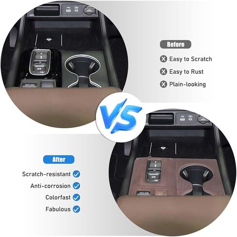Gear Shift Panel Cover Trim for Honda Pilot 2023 2024 Accessories, ABS Automotive Center Consoles Cup Holder Panel Cover Anti-Scratch Protector, 1PCS (Carbon Fiber Pattern) in Saudi Arabia