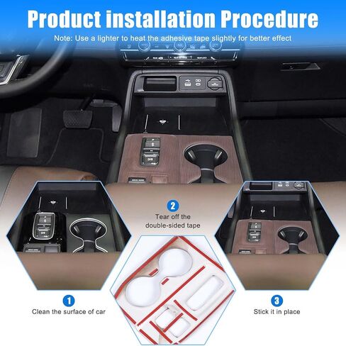 Gear Shift Panel Cover Trim for Honda Pilot 2023 2024 Accessories, ABS Automotive Center Consoles Cup Holder Panel Cover Anti-Scratch Protector, 1PCS (Carbon Fiber Pattern) in Saudi Arabia