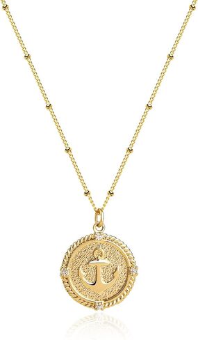 MEVECCO Gold Dainty Anchor Pendant Necklace,14K Gold Plated Cute Horizontal Hammered Necklace for Women in Kuwait