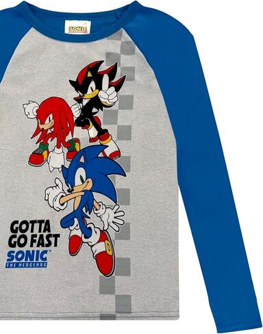 Sonic The Hedgehog Boys Pajama Set - 2 Piece Sleepwear with Fleece Long Sleeve Top & Pants - Kids Pajamas - Official Product in Saudi Arabia