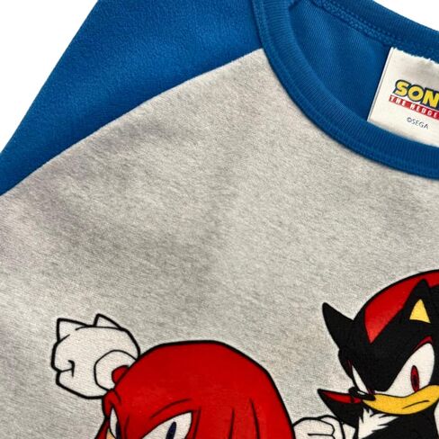 Sonic The Hedgehog Boys Pajama Set - 2 Piece Sleepwear with Fleece Long Sleeve Top & Pants - Kids Pajamas - Official Product in Saudi Arabia