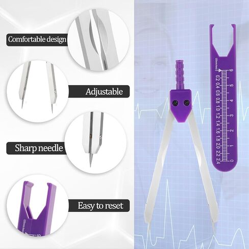 Electrocardiogram Caliper EKG ECG Calipers Measuring Tool with Ruler Electrocardiogram Drafting Divider for Doctors, Nurses, Medical Students (1 Pack, Blue) in Saudi Arabia