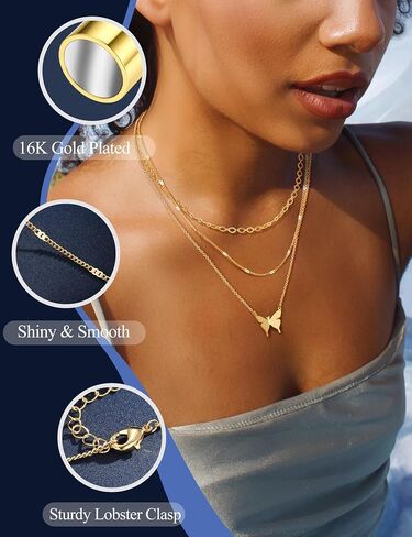 Besteel 3pcs قلادات الذهب ذات الطبقات الوعرة للنساء - paperclip pearl choker necklace stack مجموعة عصرية بسيطة سلسلة سلسلة مجوهرات غير مشوهة بالماء الهدايا in Saudi Arabia