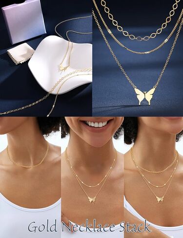 Besteel 3pcs قلادات الذهب ذات الطبقات الوعرة للنساء - paperclip pearl choker necklace stack مجموعة عصرية بسيطة سلسلة سلسلة مجوهرات غير مشوهة بالماء الهدايا in Saudi Arabia