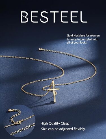 Besteel 3Pcs Dainty Layered Gold Necklaces for Women - Paperclip Pearl Choker Necklace Stack Set Trendy Simple Layering Chain Pendant Jewelry Non Tarnish Waterproof Gifts in Saudi Arabia