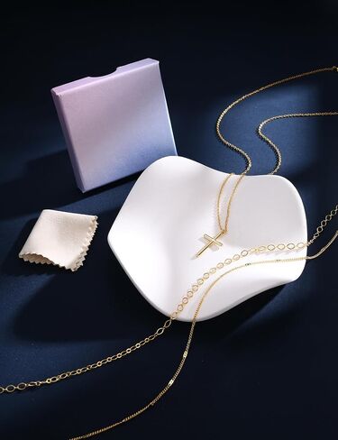 Besteel 3Pcs Dainty Layered Gold Necklaces for Women - Paperclip Pearl Choker Necklace Stack Set Trendy Simple Layering Chain Pendant Jewelry Non Tarnish Waterproof Gifts in Saudi Arabia