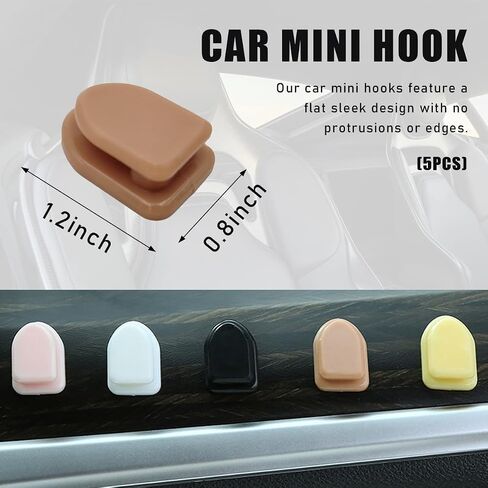 5 PCS Car Dashboard السنانير الصغيرة ، والسنانير اللاصقة للسيارة ABS متعددة الوظائف ، وحامل تخزين السيارات للمفتاح المعلق ، والقناع ، والسماعات ، وملحقات السيارات الداخلية الشاملة (أسود) in Kuwait