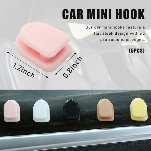 5 PCS Car Dashboard السنانير الصغيرة ، والسنانير اللاصقة للسيارة ABS متعددة الوظائف ، وحامل تخزين السيارات للمفتاح المعلق ، والقناع ، والسماعات ، وملحقات السيارات الداخلية الشاملة (أسود) in Kuwait