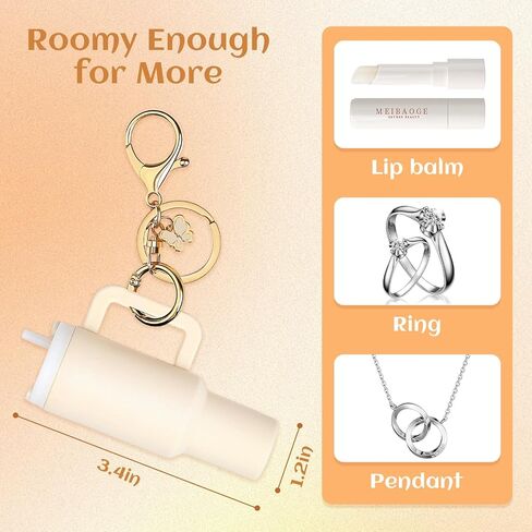 8or12Pack Mini Tumbler Keychain for Stanley Cup Cute Key Chain Chapstick Holder Charms for Women Backpack Bag in Kuwait
