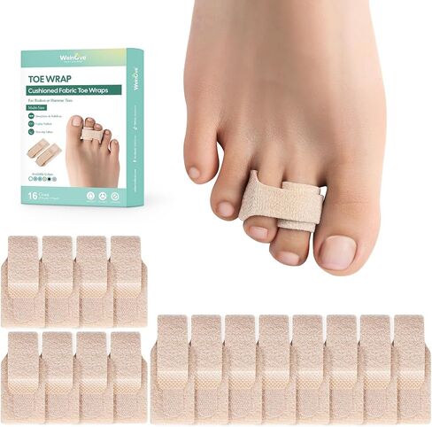 Welnove Hammer Toe Storener - 16 Pack Back Brack Toe - مصحح أصابع القدم المطرقة للنساء - جبول إصبع القدم لأصابع القدم المحصنة ، وأصابع القدم المجهورة ، وأصابع القدم العازمة - (متعدد الحجم ، البيج) in Kuwait