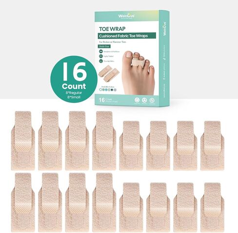 Welnove Hammer Toe Storener - 16 Pack Back Brack Toe - مصحح أصابع القدم المطرقة للنساء - جبول إصبع القدم لأصابع القدم المحصنة ، وأصابع القدم المجهورة ، وأصابع القدم العازمة - (متعدد الحجم ، البيج) in Kuwait