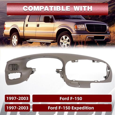 HECASA Dash Pad Bezel Compatible with 1997-2003 Ford F-150 Expedition ABS Plastic Brown Dash Trim Bezel Replacement in Kuwait