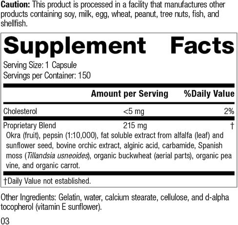 Standard Process Inc. Okra Pepsin E3 - Whole Food Digestive Health, Cholesterol, Bowel and Bowel Cleanse with Pepsin, Alfalfa, Spanish Moss, Buckwheat and Okra, Gluten Free - 90 Capsules in Saudi Arabia