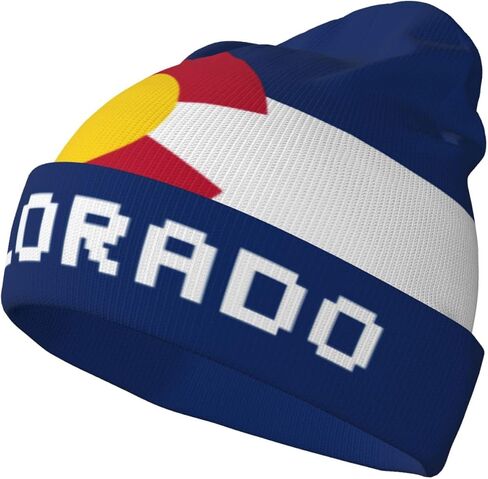 USA Flag Beanie Hat for Men and Women - Soft and Warm Knit Hat Unisex Winter Fall Hat Cuffed Knitted Skull Cap in Kuwait
