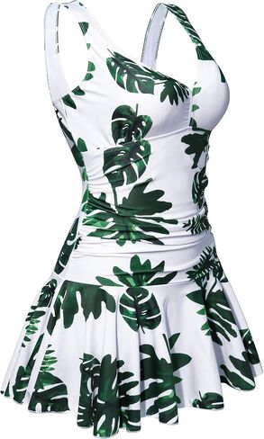 AONTUS Plus Size Hawaiin Swimsuits for Women Swimwear Long Torso Tummy Control Swimdress in Saudi Arabia
